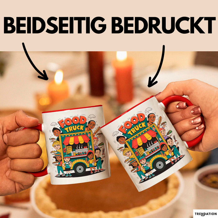 Strassen Food Liebhaber Tasse Geschenkidee für Foodtruck Fan Rot Trendation