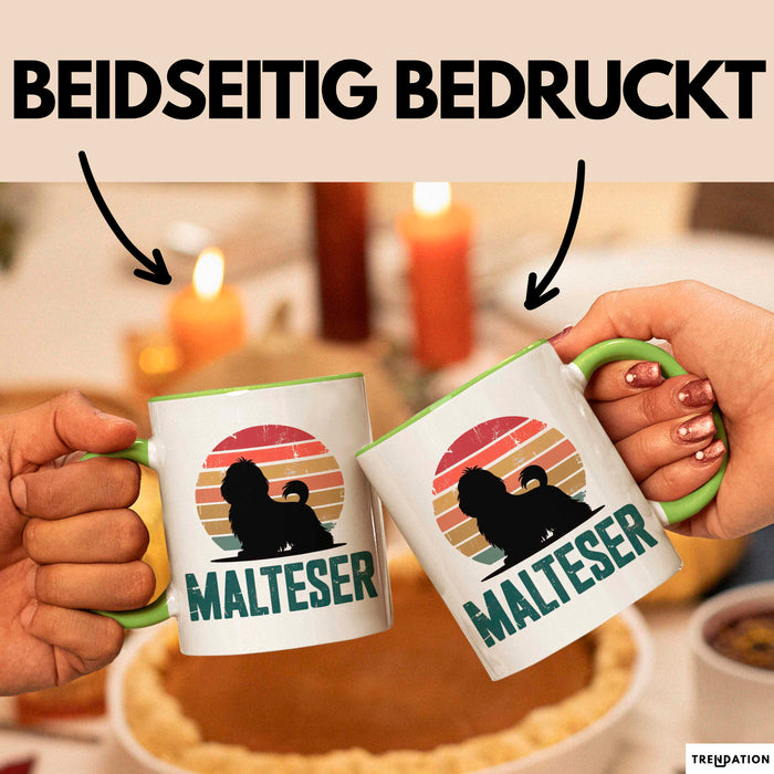 Malteserhund Tasse Geschenk Lustige Geschenkidee Spruch Malteser Grün Trendation