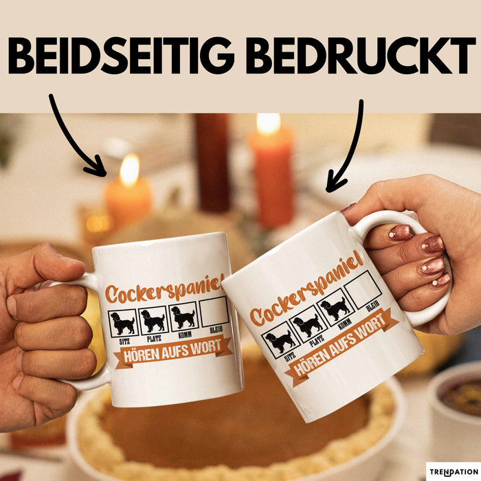 Cockerspaniel Hören Aufs Wort Tasse Geschenk Cockerspaniel Besitzer Mama Becher Weiß Trendation