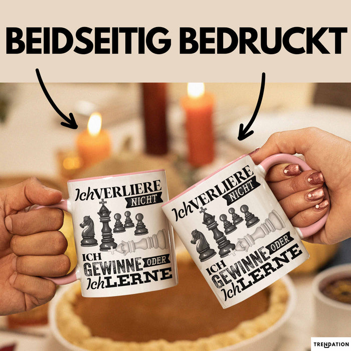Schach Tasse Geschenk Ich Verliere Nicht Gewinnen Lernen Spruch Geschenkidee Rosa Trendation