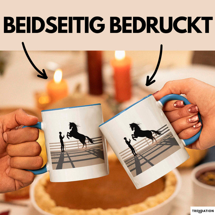 Pferde Trainer Tasse Geschenk Lustige Geschenkidee Spruch Für Reitsport Coaches Blau Trendation