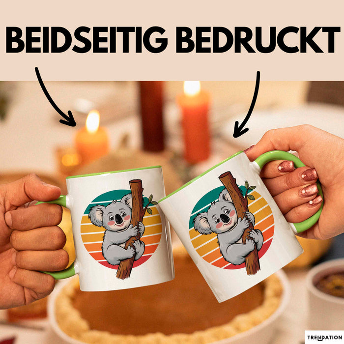 Retro Koala Tierliebhaber Tasse Geschenk Lustige Geschenkidee Spruch Grün Trendation