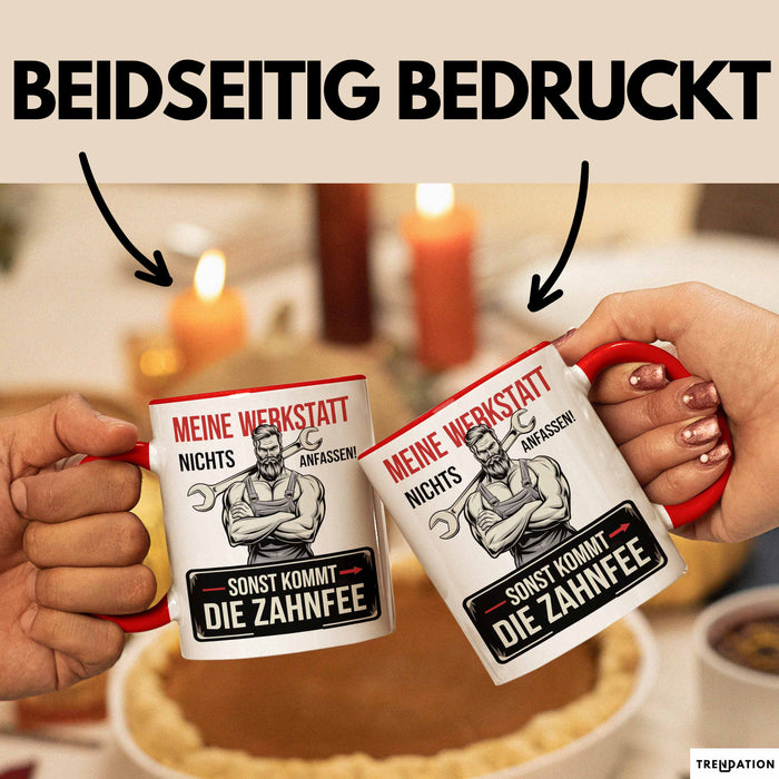 Handwerker Tasse Geschenk Fass Nichts In Der Werkstatt An Rot Trendation