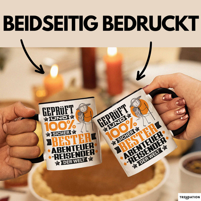 Abenteurreisender Geschenk Lustiger Spruch für Abenteurreisender Geschenkidee Bester Abenteurreisender Der Welt Schwarz Trendation