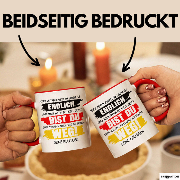 Office Arbeitskollege Tasse Geschenk Lustige Geschenkidee Spruch Alles Gute Auf Deinem Weg Deine Kollegen Rot Trendation