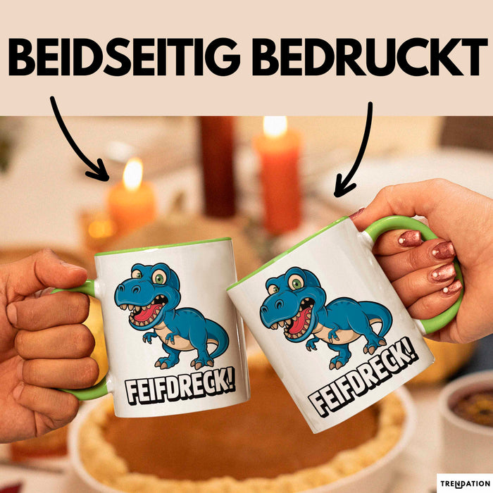 Dinosaurier Tasse Geschenk Lustige Geschenkidee Spruch Feifdreck Grün Trendation