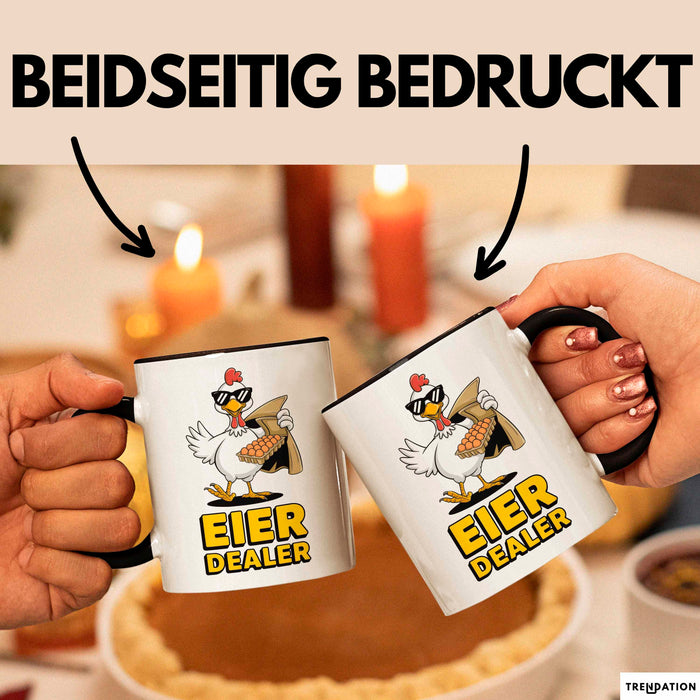 Huhn Tier Bauer Tasse Becher Geschenk Lustige Geschenkidee Spruch Eier Dealer Trendation