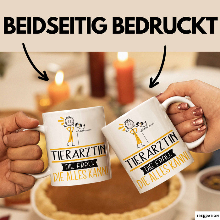 Tierärztin Geschenk Tasse Becher Die Frau Die Allen Kann Geschenkidee für eine Tierärztin Lustig Weiß Trendation
