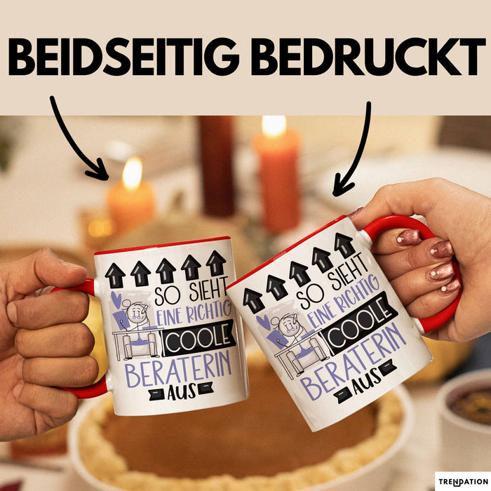 Beraterin Geschenk Tasse Lustig Geschenkidee für Beraterin Geburtstag So Sieht Eine Richtig Coole Beraterin Aus Frauen Spruch Rot Trendation
