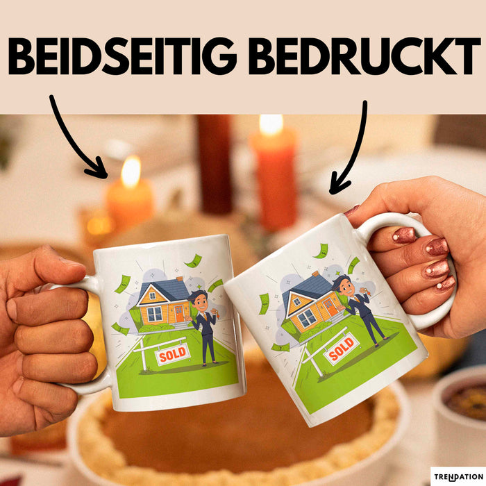 Immobilienmakler Tasse Geschenk Lustige Geschenkidee Spruch Für Haus Verkäufer Weiß Trendation