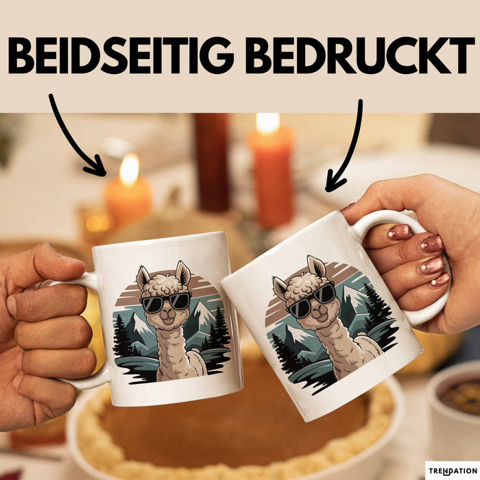 Alpaka Liebhaber Tasse Geschenkidee für Tierfreunde Weiß Trendation