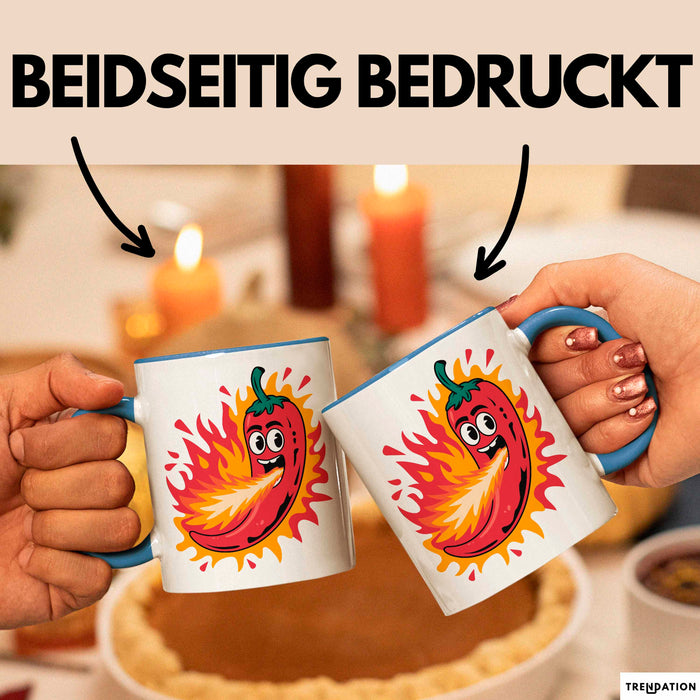 Scharfes Essen Liebhaber Tasse Geschenkidee für Schärfe Fan Blau Trendation