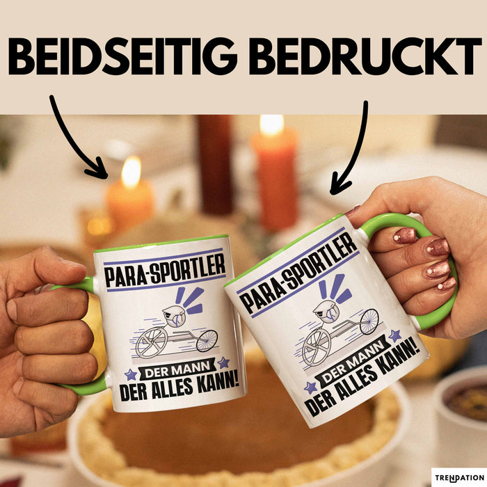 Para-Sportler Tasse Geschenk für Para-Sportler Der Mann Der Alles Kann Geschenkidee zum Geburtstag Grün Trendation
