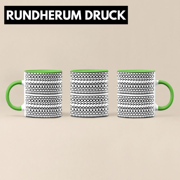 Fuc* You Tasse Lustiges Geschenk Allover-Print Quer Lesen Trendation