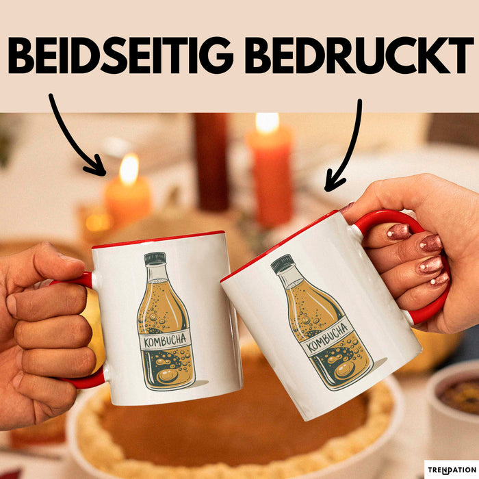 Kombucha Trinker Tasse Geschenkidee Darmgesundheit Liebhaber Rot Trendation