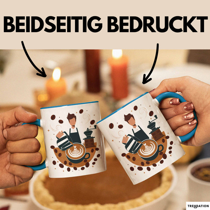 Barista Tasse Geschenk Lustige Geschenkidee Spruch Für Kaffee Liebhaber Blau Trendation