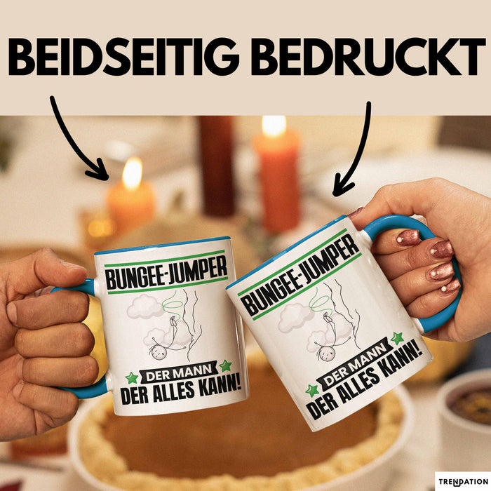 Bungee-Jumper Tasse Geschenk für Bungee-Jumper Der Mann Der Alles Kann Geschenkidee zum Geburtstag Blau Trendation
