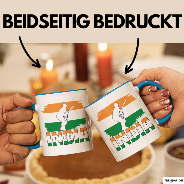 Indien Tasse Geschenk Cricket Indische Cricket-Fans Geschenkidee Blau Trendation