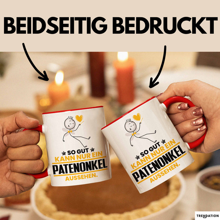 Patenonkel Geschenk Tasse So Gut Kann Nur Ein Patenonkel Aussehen Geschenkidee Kaffee-Becher Rot Trendation