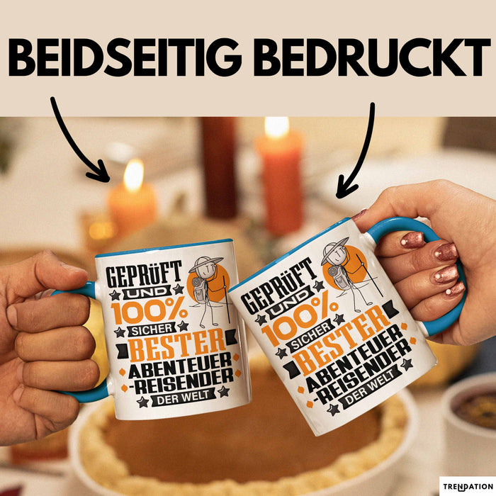 Abenteurreisender Geschenk Lustiger Spruch für Abenteurreisender Geschenkidee Bester Abenteurreisender Der Welt Blau Trendation
