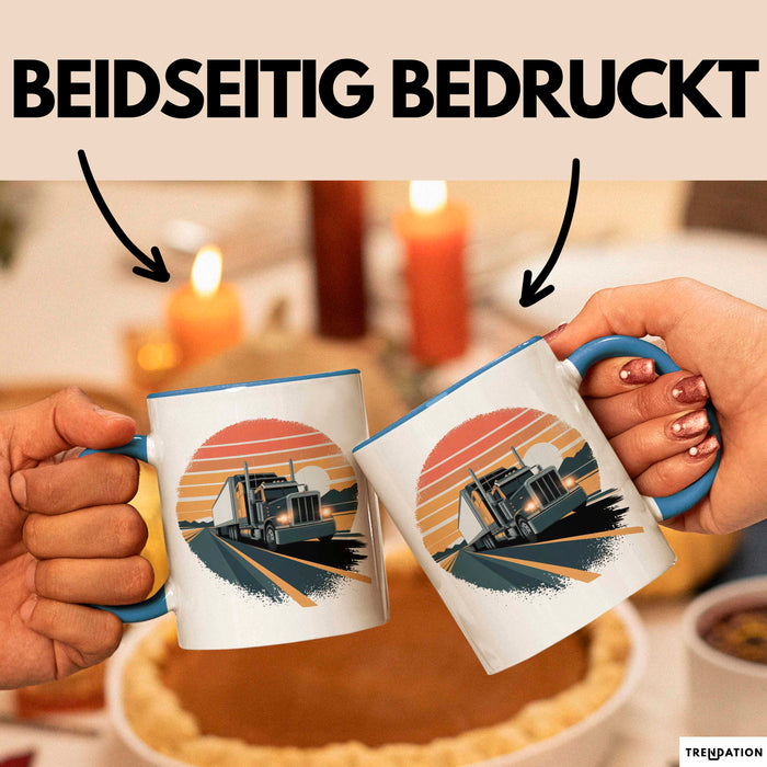 Lkw Fahrer Tasse Geschenkidee Fernfahrer Lustiger Spruch Geschenkidee Lustig Blau Trendation