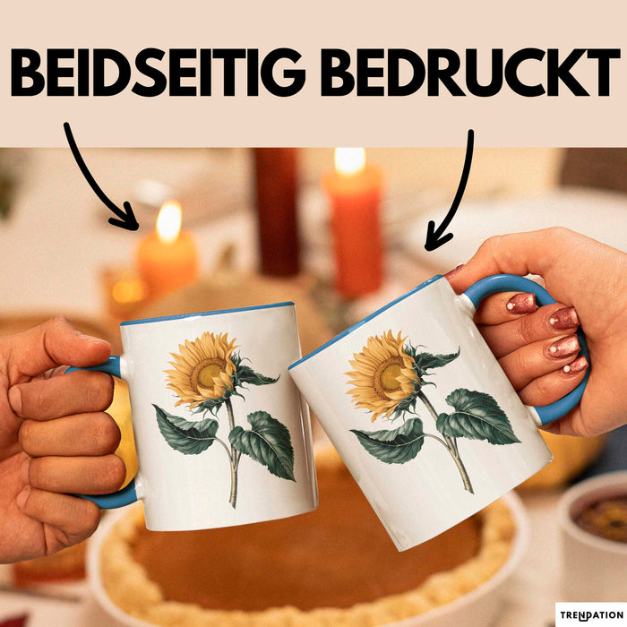 Sonnenblume Pflanze Tasse Geschenk Lustige Geschenkidee Blau Trendation