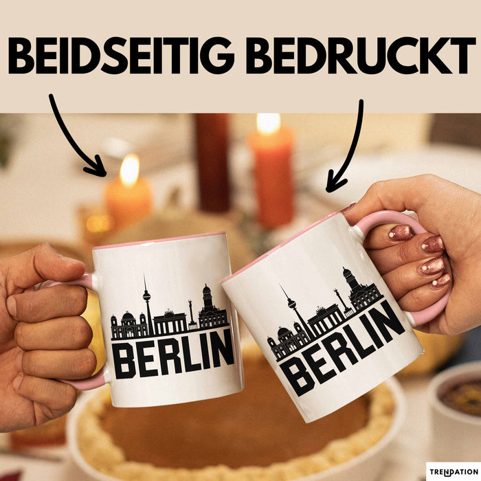 Berlin Tasse Geschenk Stadt Deutschland Hauptstadt Becher Rosa Trendation