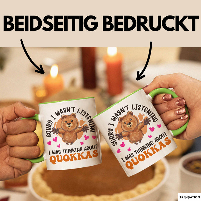 Quokka Tasse Geschenkidee Tier Liebhaberin Becher Grün Trendation
