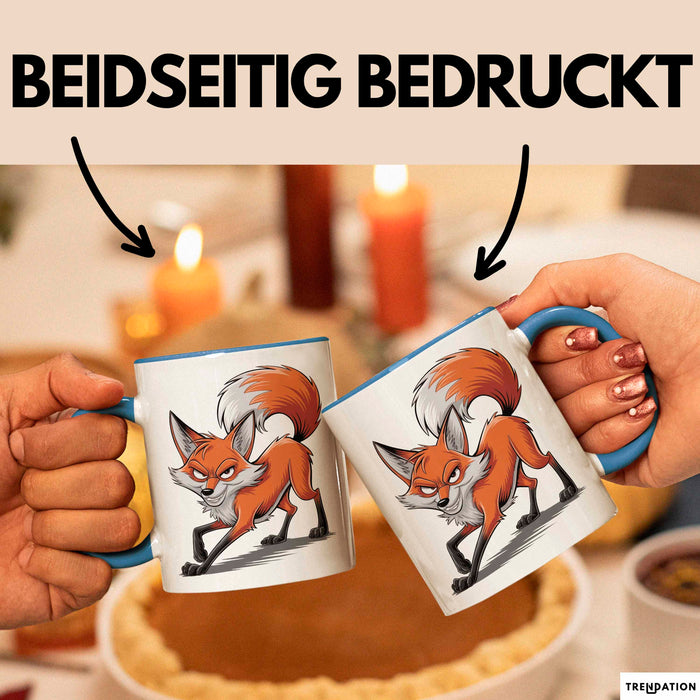 Fuchs Liebhaber Tasse Geschenkidee Schlauer Tierfan Geschenkidee Lustig Blau Trendation