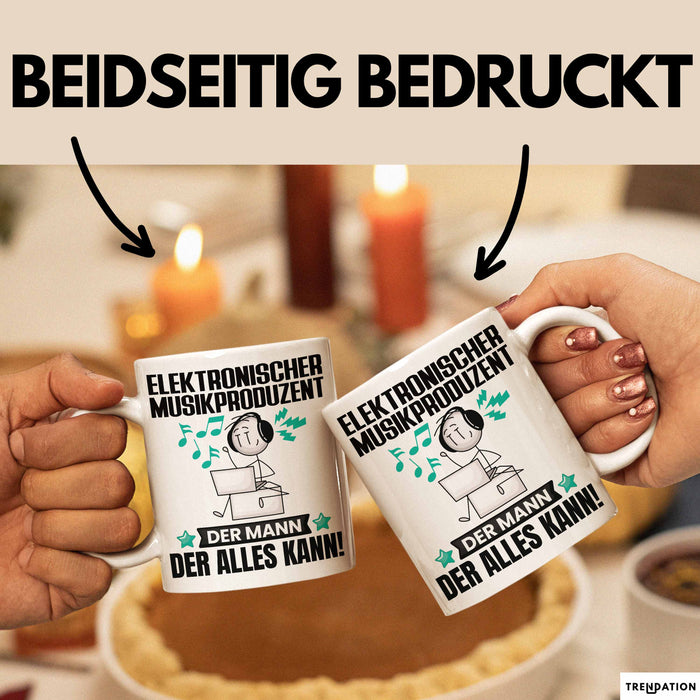 ElektronischerMusikproduzent Tasse Geschenk für ElektronischerMusikproduzent Der Mann Der Alles Kann Geschenkidee zum Geburtstag Weiß Trendation