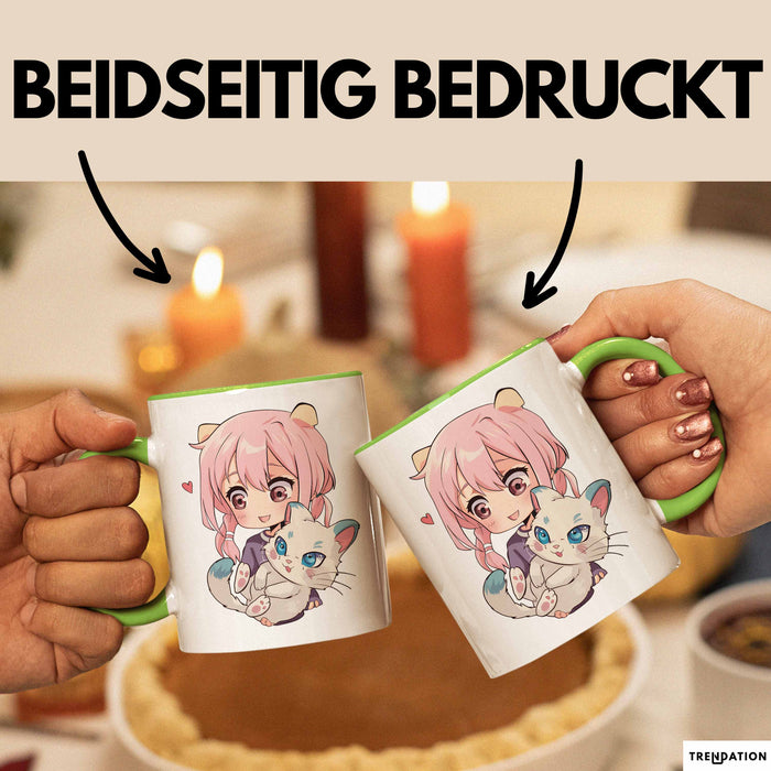 Anime Tasse Geschenk Grafik Grün Trendation