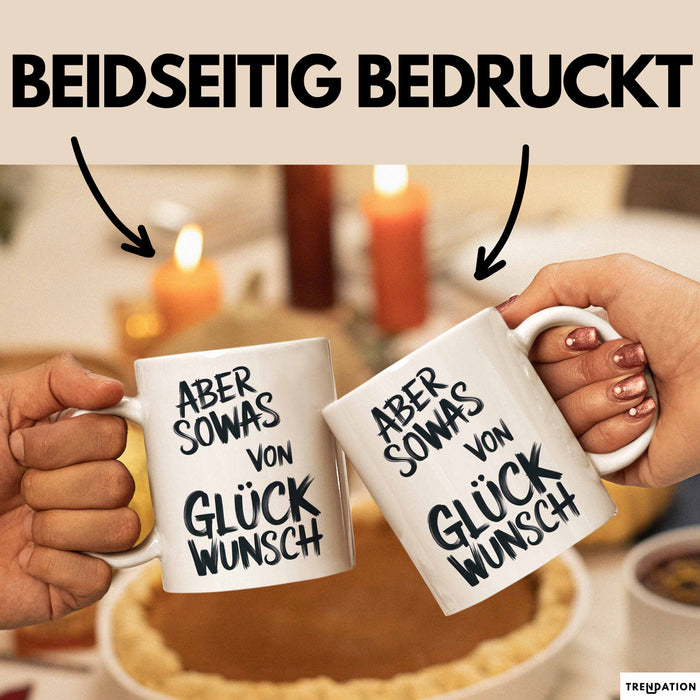 Sarkastischer Sarkasmus Tasse Geschenk Lustige Geschenkidee Spruch Aber Sowas Von Glück Wunsch Weiß Trendation