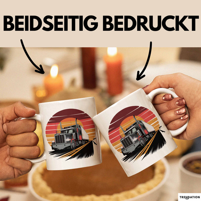 Lkw Fahrer Tasse Geschenkidee für Trucker Lustiger Spruch Weiß Trendation