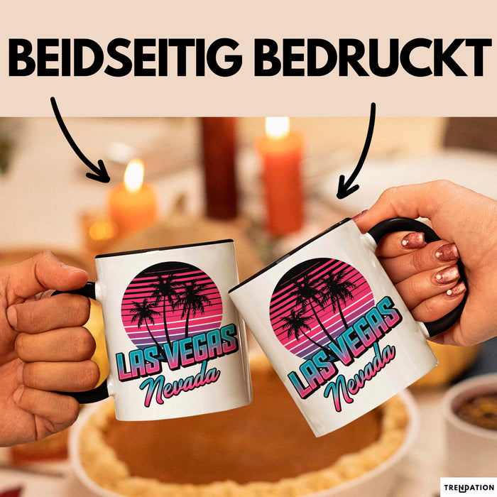 Las Vegas Nevada USA Tasse Geschenk Lustige Geschenkidee Spruch Schwarz Trendation