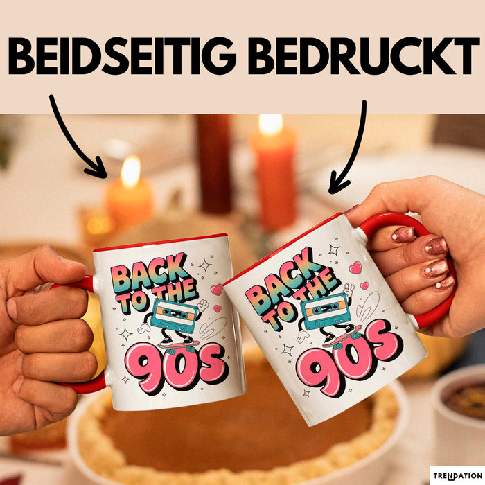 Vintage Retro Musik Tasse Geschenk Zurück in die 90er Geschenkidee Lustig Rot Trendation