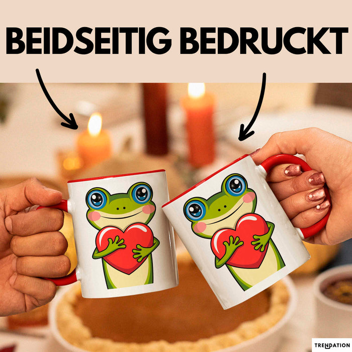 Frosch Herz Tasse Geschenk Lustige Geschenkidee Spruch Rot Trendation