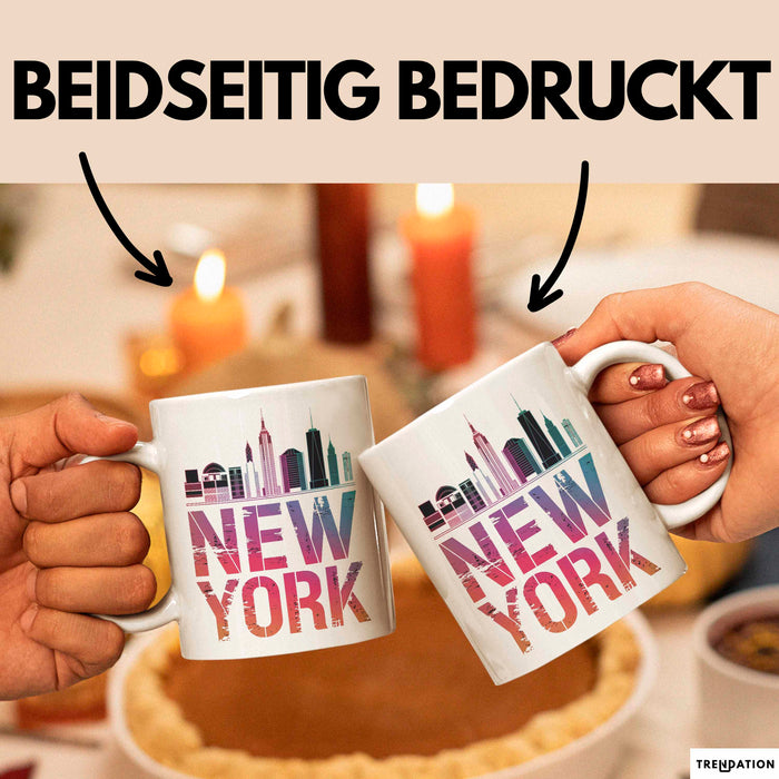 New York City USA Tasse Geschenk Lustige Geschenkidee Spruch Weiß Trendation