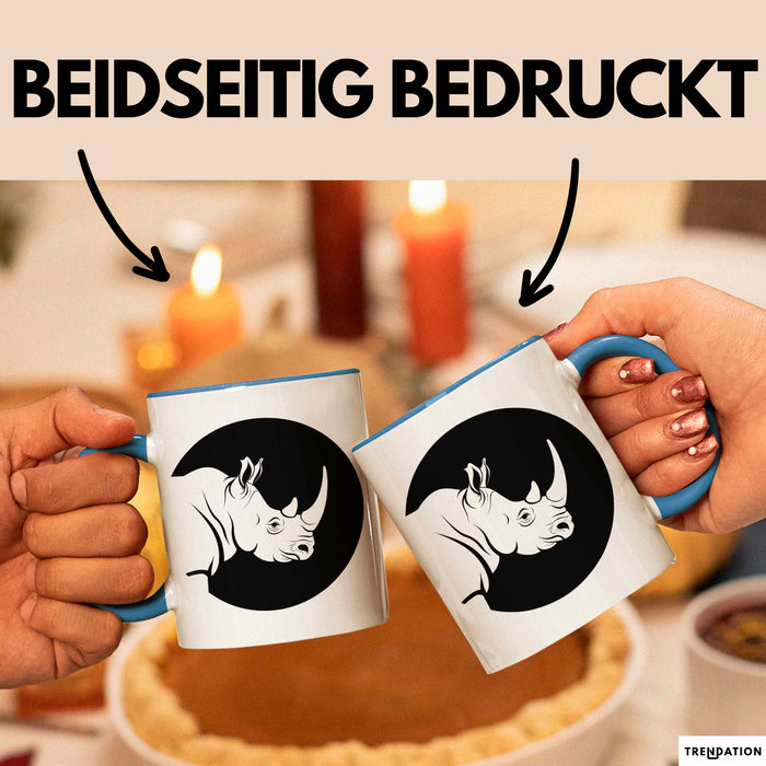 Nashorn Tasse Geschenk Lustige Geschenkidee Spruch Blau Trendation