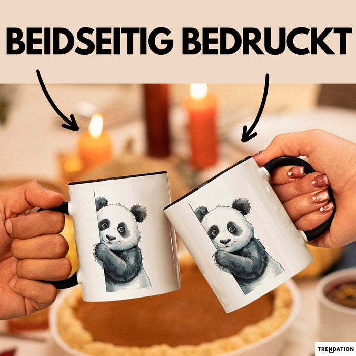 Süßer Panda Tasse Geschenk Lustige Geschenkidee Spruch Schwarz Trendation