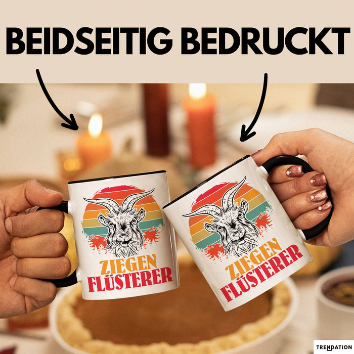 Ziegen Hirte Geschenk Tasse Ziegen Flüsterer Geschenkidee Ziegen-Liebhaber Kaffee-Becher Schwarz Trendation