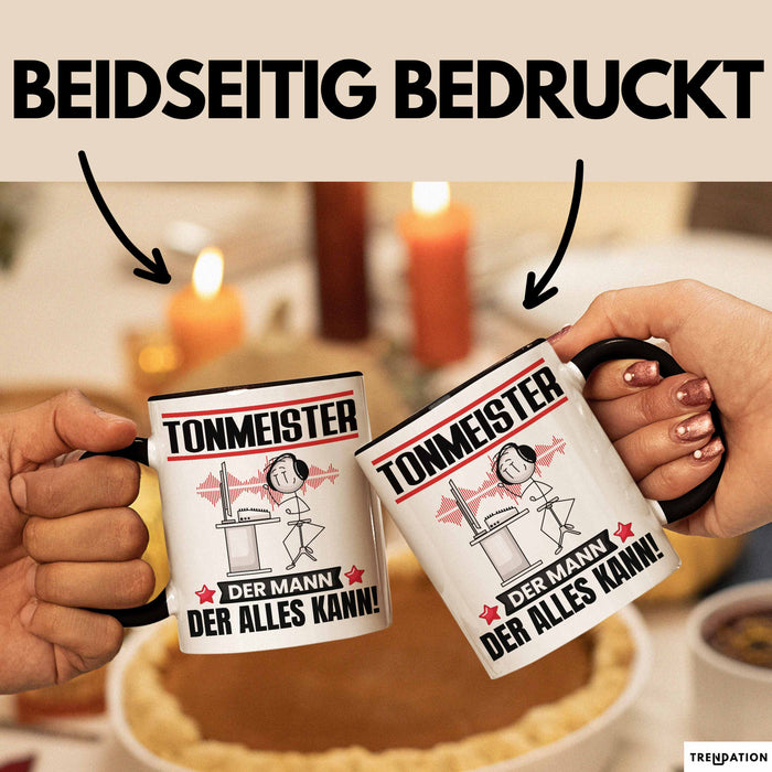 Tonmeister Tasse Geschenk für Tonmeister Der Mann Der Alles Kann Geschenkidee zum Geburtstag Schwarz Trendation