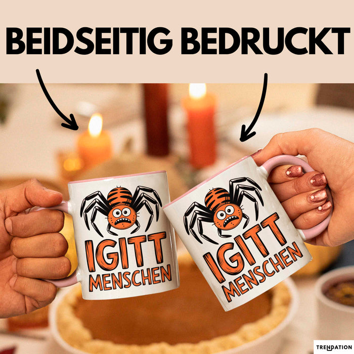 Spinne Vogelspinne Tier Tasse Geschenk Lustige Geschenkidee Spruch Igitt Menschen Rosa Trendation