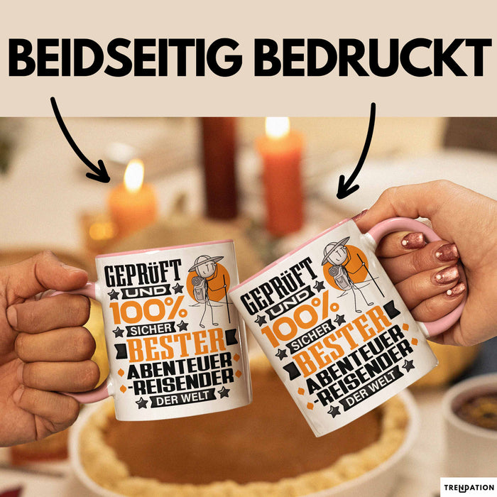 Abenteurreisender Geschenk Lustiger Spruch für Abenteurreisender Geschenkidee Bester Abenteurreisender Der Welt Rosa Trendation