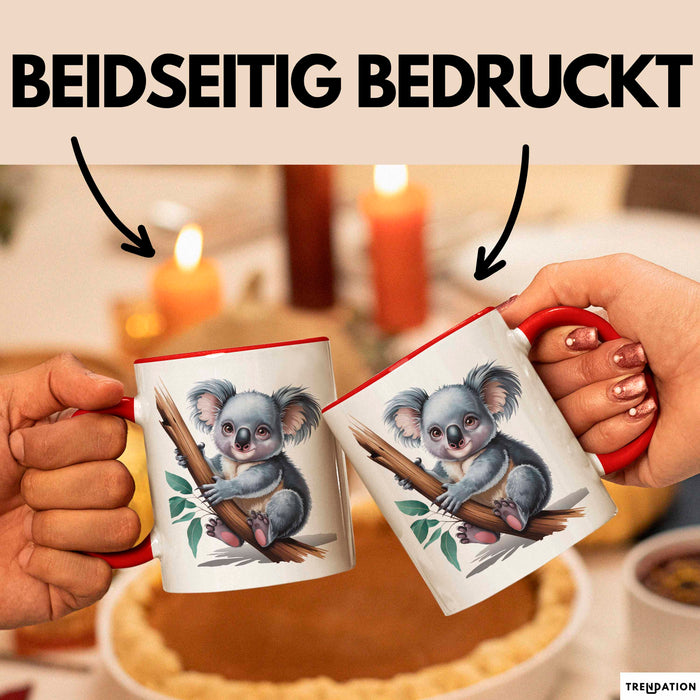 Koala Tierliebhaber Tasse Geschenk Lustige Geschenkidee Spruch Rot Trendation