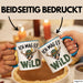 Hirschjäger Jagd Tasse Geschenk Ich mag’s wild Spruch Blau Trendation
