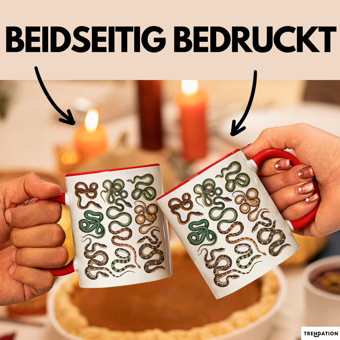 Reptil Schlangen Tier Tasse Geschenk Lustige Geschenkidee Spruch Rot Trendation