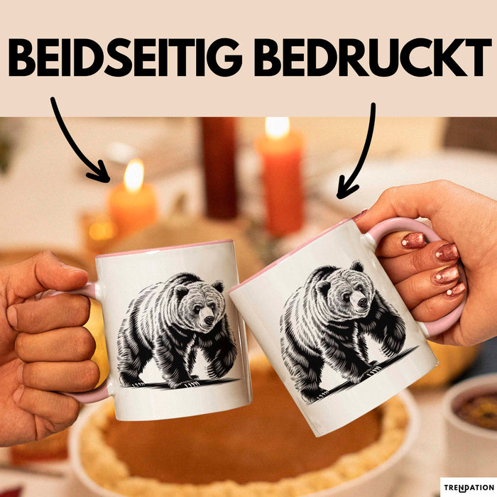 Grizzlybär Tasse Geschenk Lustige Geschenkidee Spruch Rosa Trendation
