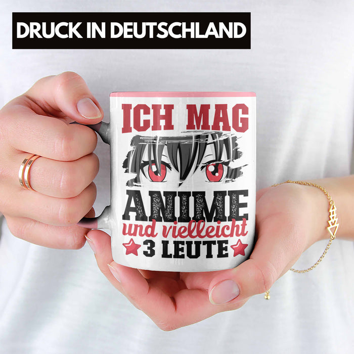 Anime Tasse Geschenk Anime-Liebhaber Geschenkidee Ich Mag Anime Und Vielleicht 3 Leute Rot Trendation