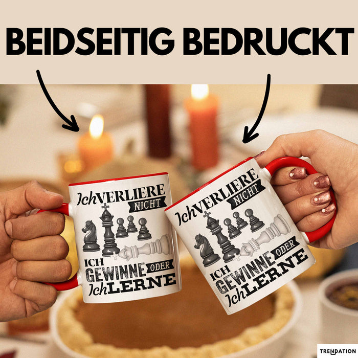 Schach Tasse Geschenk Ich Verliere Nicht Gewinnen Lernen Spruch Geschenkidee Rot Trendation