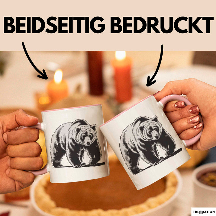 Bär Tierliebhaber Tasse Geschenk Lustige Geschenkidee Spruch Rosa Trendation